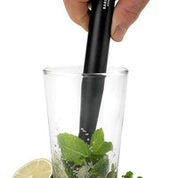 Barfly - 8.25" Black Composite Muddler With Textured Bottom - M37022