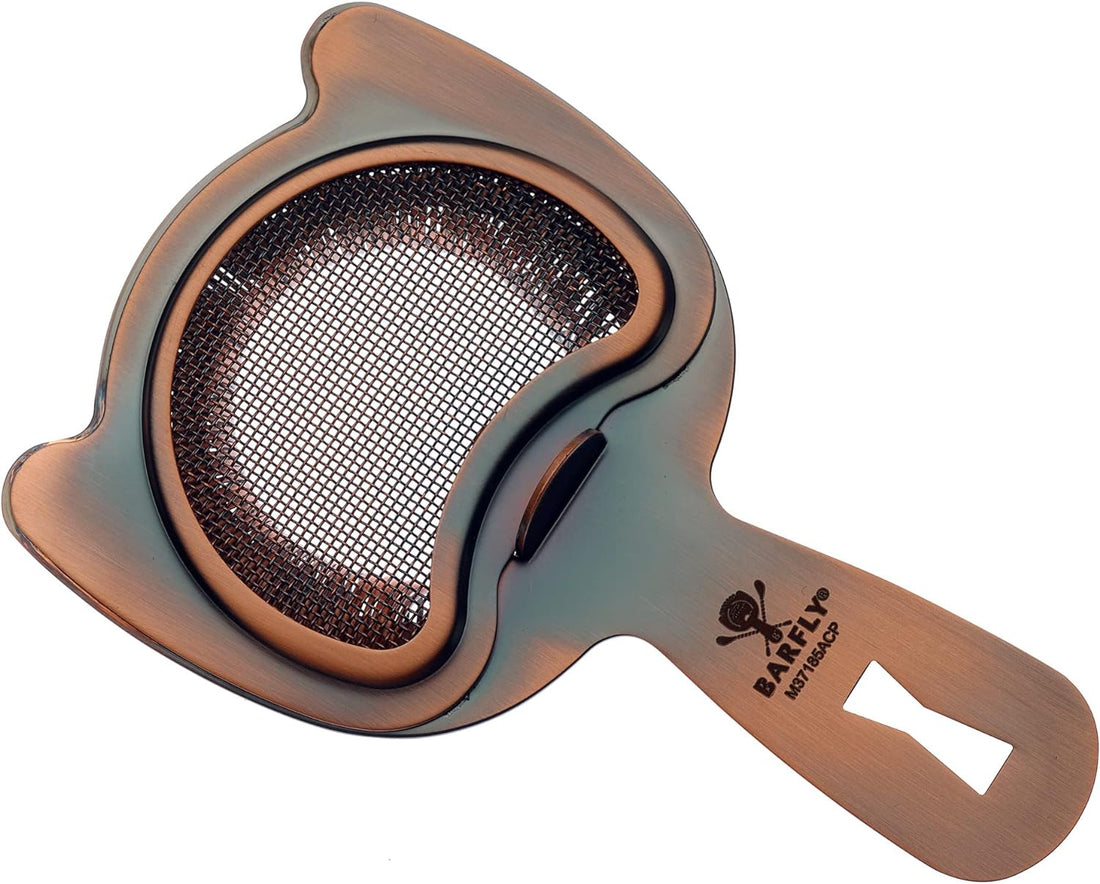 Barfly - Antique Copper Fine Mesh Spring Strainer - M37185ACP