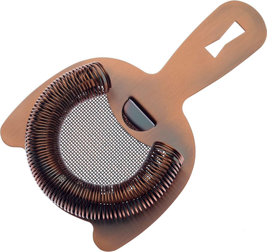 Barfly - Antique Copper Fine Mesh Spring Strainer - M37185ACP