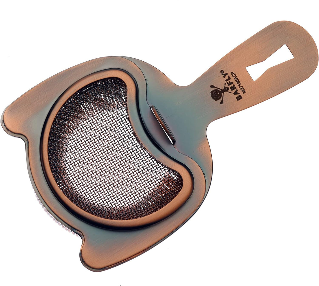 Barfly - Antique Copper Fine Mesh Spring Strainer - M37185ACP