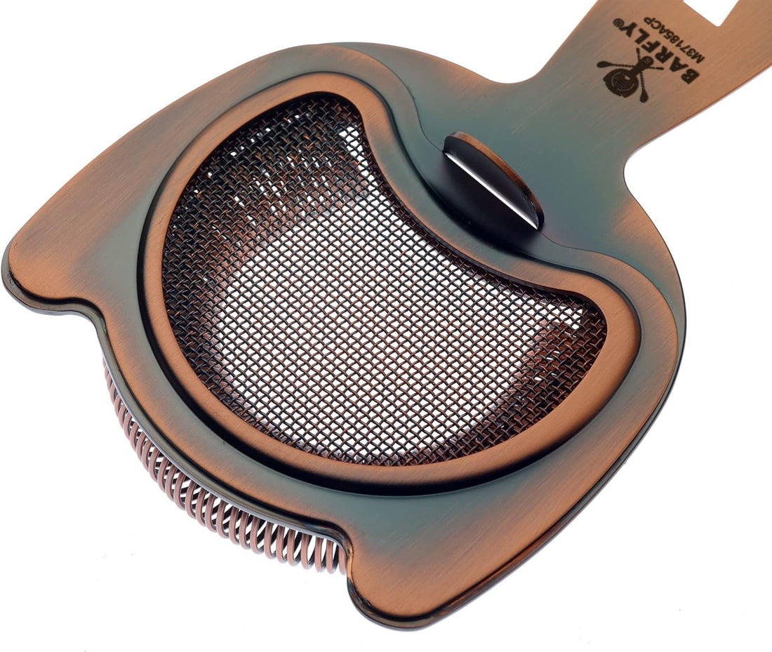 Barfly - Antique Copper Fine Mesh Spring Strainer - M37185ACP