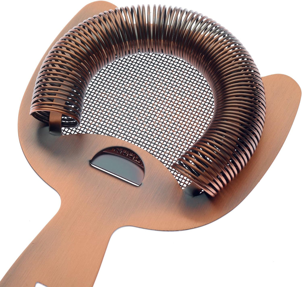 Barfly - Antique Copper Fine Mesh Spring Strainer - M37185ACP