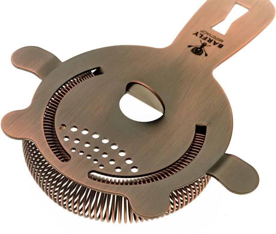 Barfly - Antique Copper Heavy-Duty 4 Prong Spring Bar Strainer - M37071ACP