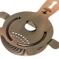 Barfly - Antique Copper Heavy-Duty 4 Prong Spring Bar Strainer - M37071ACP
