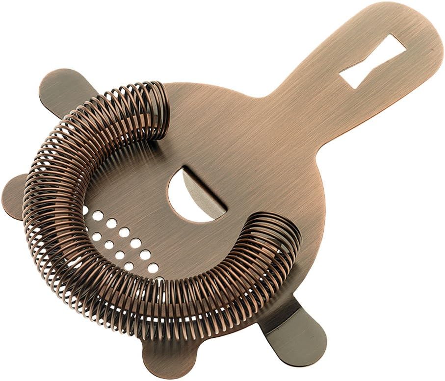 Barfly - Antique Copper Heavy-Duty 4 Prong Spring Bar Strainer - M37071ACP