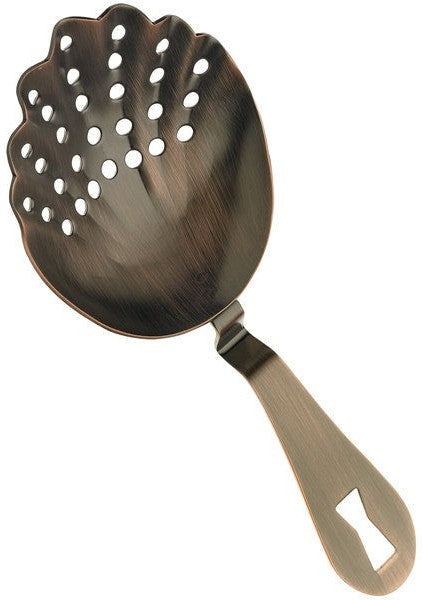 Barfly - Antique Copper Scalloped Julep Strainer - M37029ACP