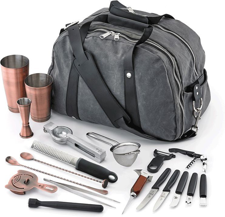 Barfly - Canvas Metal Antique Copper-Plated Deluxe II Bartending Pack - M37103ACP