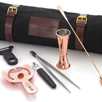 Barfly - Copper Plated Essential 7-Piece Cocktail Kit with Roll Bag - M37100CP
