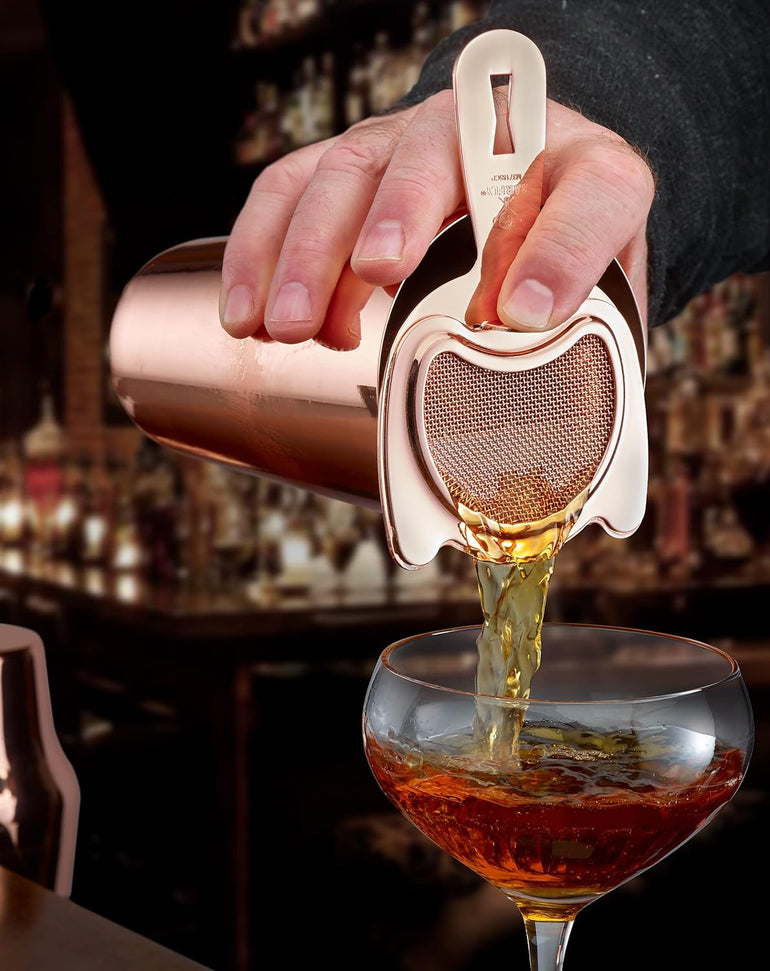 Barfly - Copper Plated Fine Mesh Spring Strainer - M37185CP