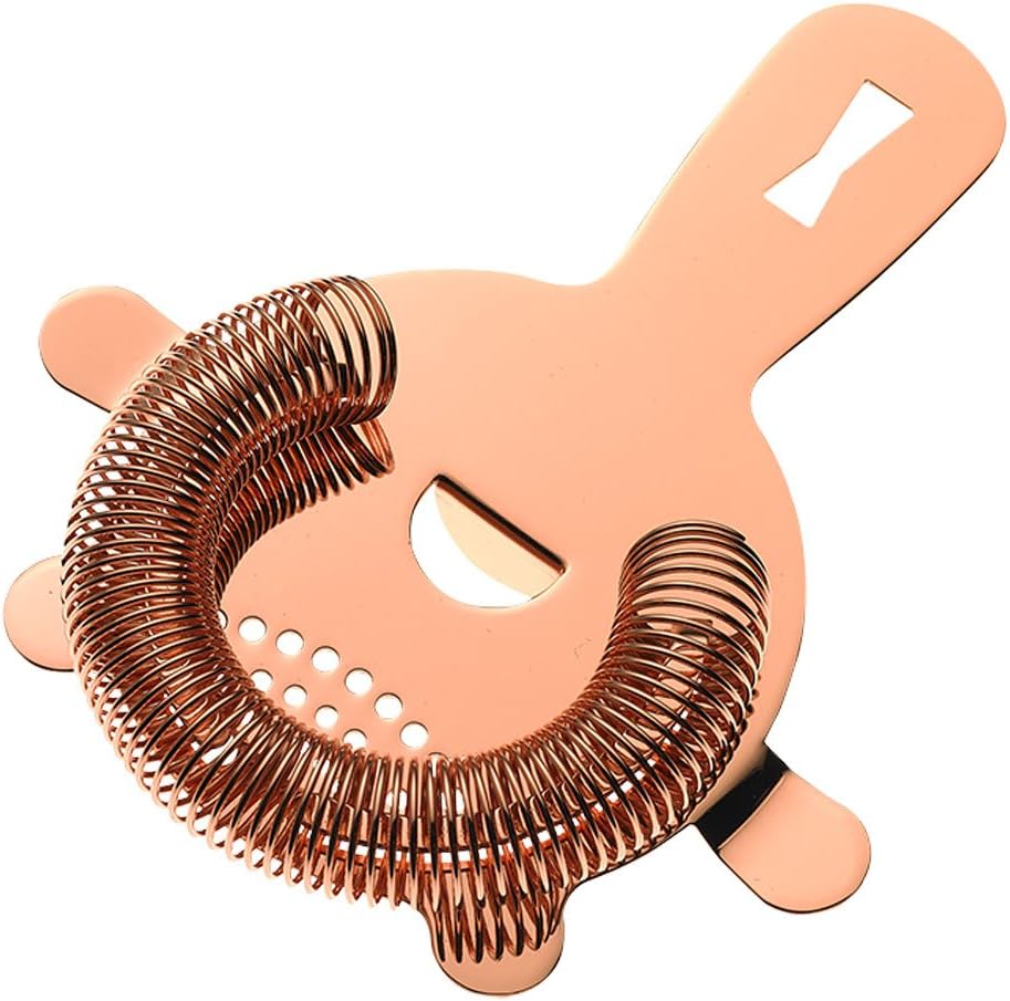 Barfly - Copper Plated Heavy-Duty 4 Prong Spring Bar Strainer - M37071CP