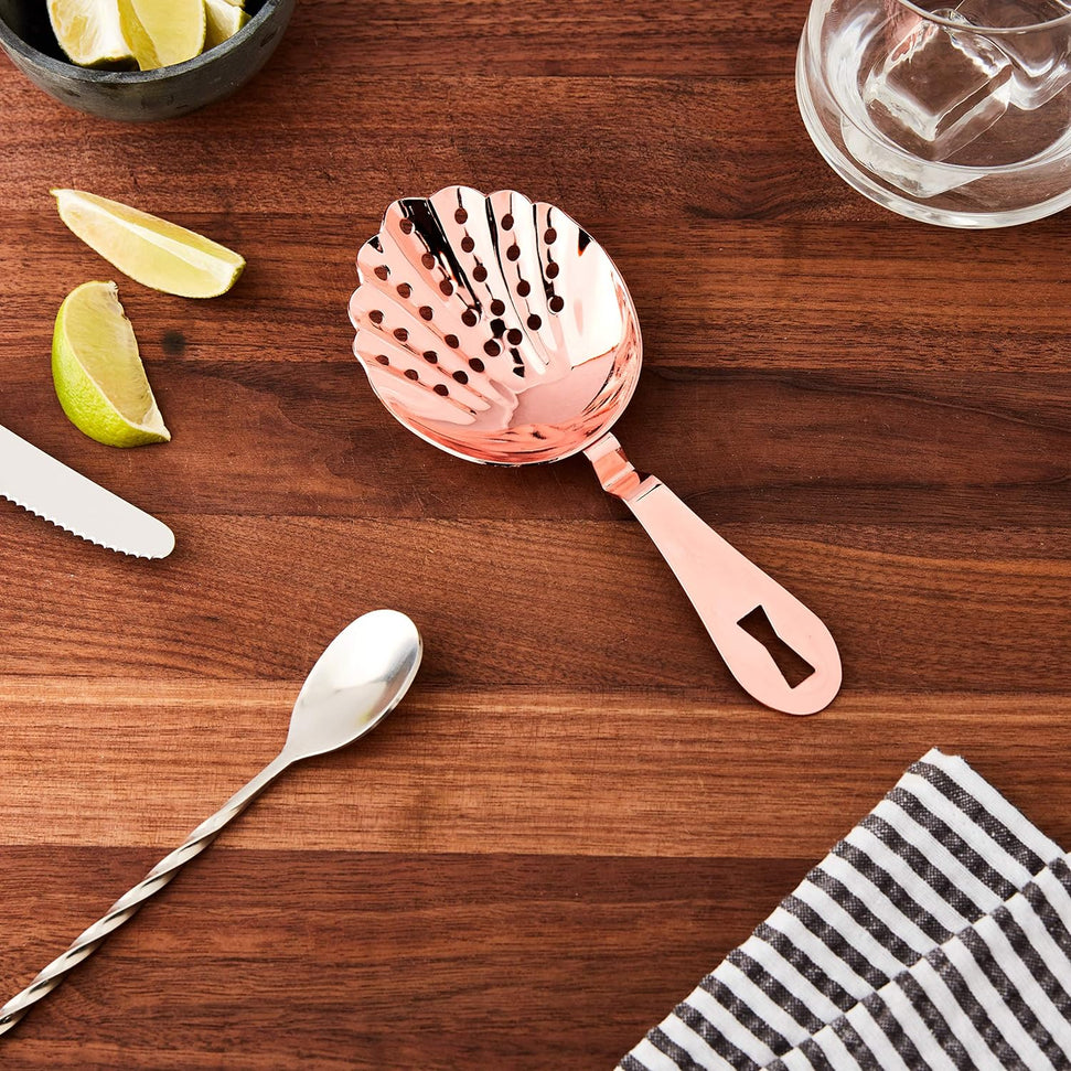 Barfly - Copper Plated Scalloped Julep Strainer - M37029CP