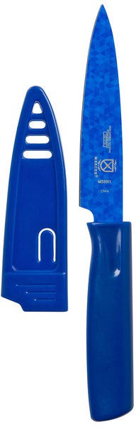 Barfly - Culinary 4" Blue Non-Stick Paring Knife With Sheath - M33911B