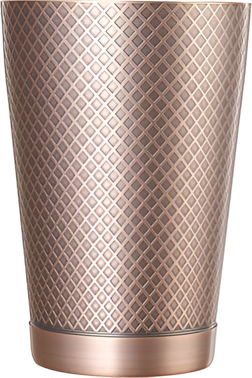Barfly - Diamond Lattice 18 Oz Stainless Steel Antique Copper Half Size Cocktail Shaker - M37198ACP
