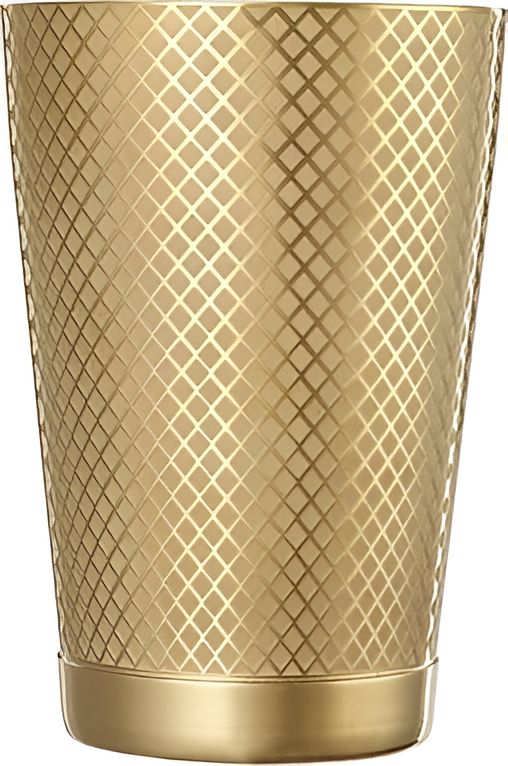 Barfly - Diamond Lattice 18 Oz Stainless Steel Gold Plated Half Size Cocktail Shaker - M37198GD