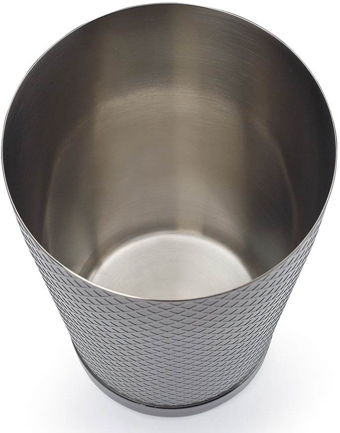 Barfly - Diamond Lattice 18 Oz Stainless Steel Vintage Black Half Size Cocktail Shaker - M37198BK