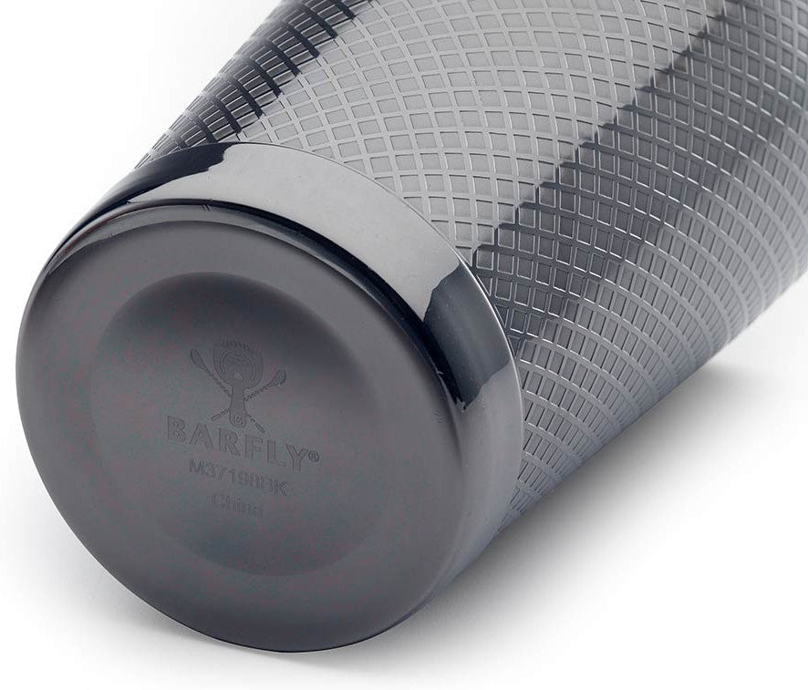 Barfly - Diamond Lattice 18 Oz Stainless Steel Vintage Black Half Size Cocktail Shaker - M37198BK