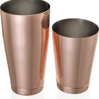 Barfly - Diamond Lattice 28 Oz & 18 Oz Stainless Steel Copper Plated Cocktail Shaker/Tin Pack - M37200CP