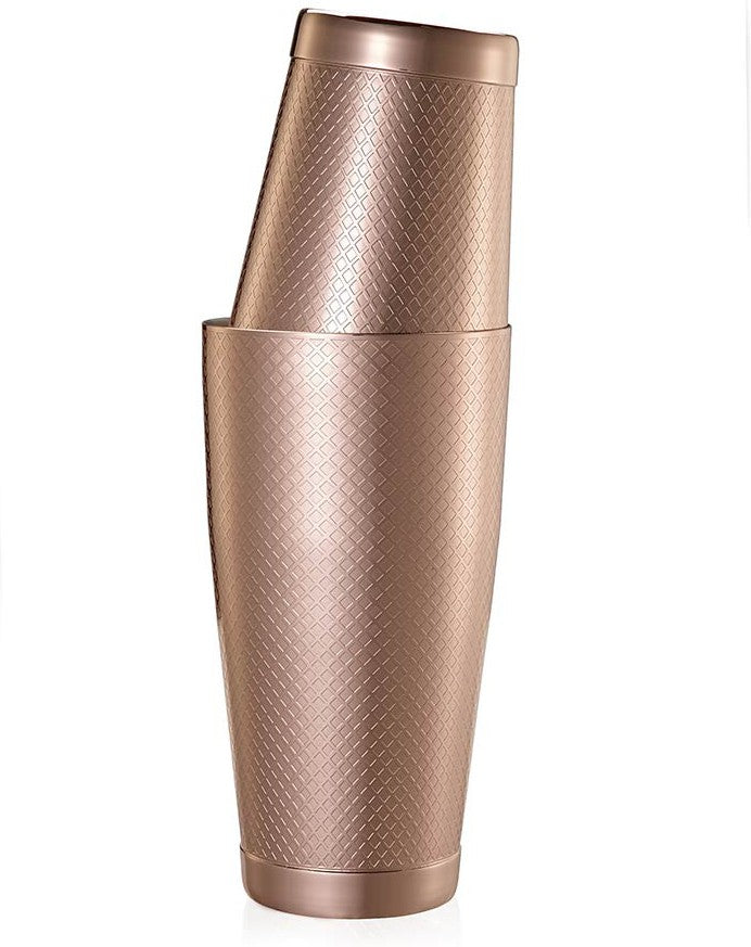 Barfly - Diamond Lattice 28 Oz & 18 Oz Stainless Steel Copper Plated Cocktail Shaker/Tin Pack - M37200CP
