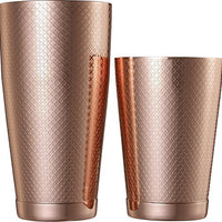 Barfly - Diamond Lattice 28 Oz & 18 Oz Stainless Steel Copper Plated Cocktail Shaker/Tin Pack - M37200CP