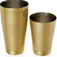Barfly - Diamond Lattice 28 Oz & 18 Oz Stainless Steel Gold Plated cocktail Shaker Pack - M37200GD