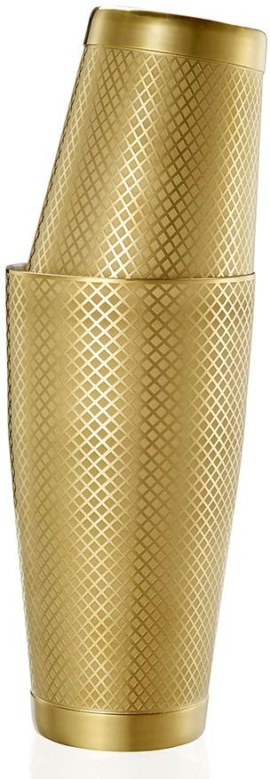 Barfly - Diamond Lattice 28 Oz & 18 Oz Stainless Steel Gold Plated cocktail Shaker Pack - M37200GD