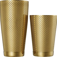 Barfly - Diamond Lattice 28 Oz & 18 Oz Stainless Steel Gold Plated cocktail Shaker Pack - M37200GD