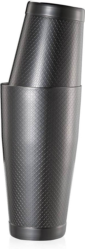 Barfly - Diamond Lattice 28 Oz & 18 Oz Stainless Steel Gun Metal Black Cocktail Shaker Pack - M37200BK