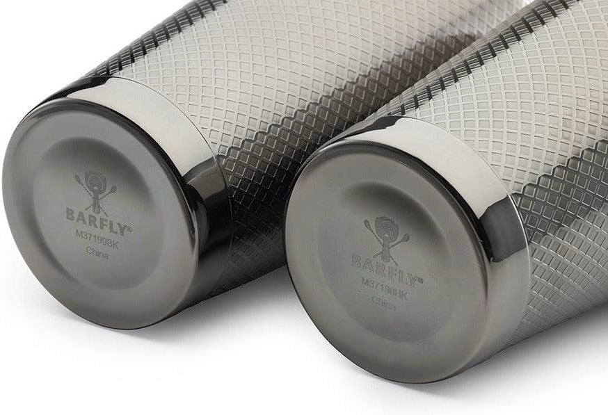 Barfly - Diamond Lattice 28 Oz & 18 Oz Stainless Steel Gun Metal Black Cocktail Shaker Pack - M37200BK
