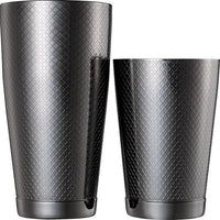 Barfly - Diamond Lattice 28 Oz & 18 Oz Stainless Steel Gun Metal Black Cocktail Shaker Pack - M37200BK