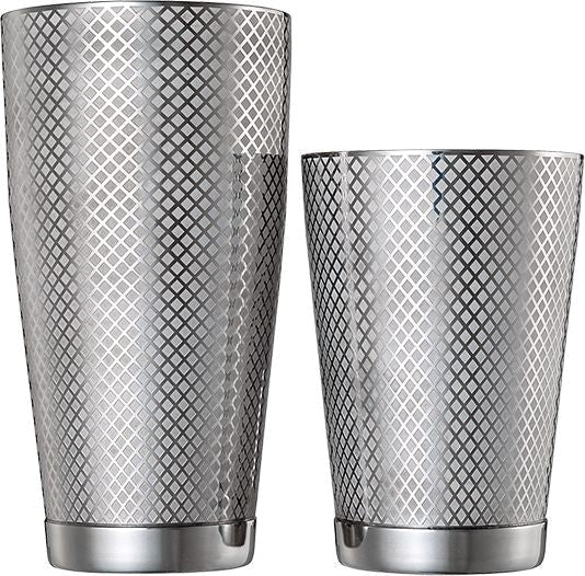 Barfly - Diamond Lattice 28 Oz & 18 Oz Stainless Steel Silver Cocktail Shaker/Tin Pack - M37200