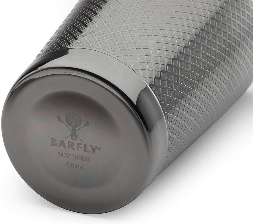 Barfly - Diamond Lattice 28 Oz Vintage Stainless Steel Gun Metal Black Full Size Cocktail Shaker - M37199BK