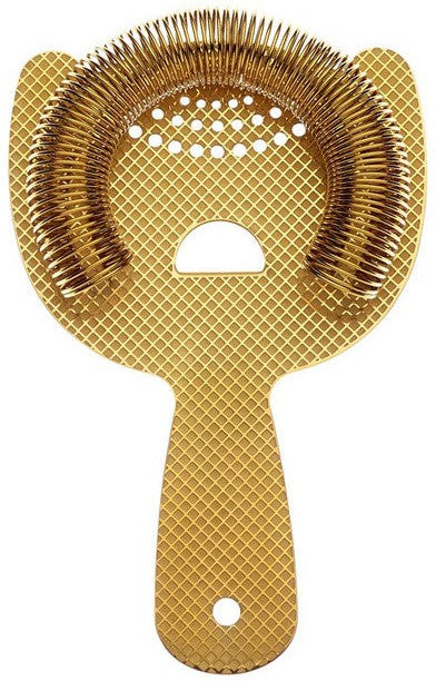 Barfly - Gold Plated Diamond Lattice Heavy-Duty Spring Bar Strainer - M37203GD