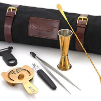 Barfly - Gold-Plated Essential 7-Piece Cocktail Kit with Roll Bag - M37100GD