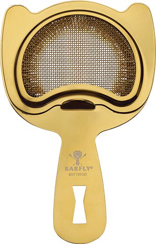 Barfly - Gold Plated Fine Mesh Spring Strainer - M37185GD