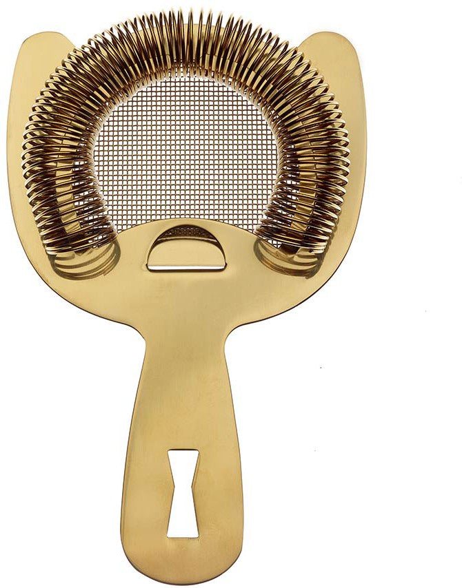 Barfly - Gold Plated Fine Mesh Spring Strainer - M37185GD