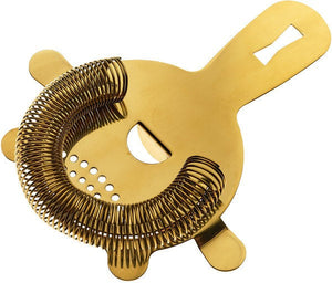 Barfly - Gold Plated Heavy-Duty 4 Prong Spring Bar Strainer - M37071GD