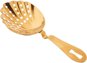 Barfly - Gold Plated Scalloped Julep Strainer - M37029GD