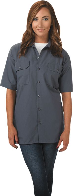 Barfly - Grey Metro Edge Customizable Short Sleeve Brewer Shirt - M60250GY