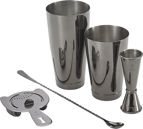 Barfly - Gun Metal Black Basic 5-Piece Cocktail Kit - M37101BK