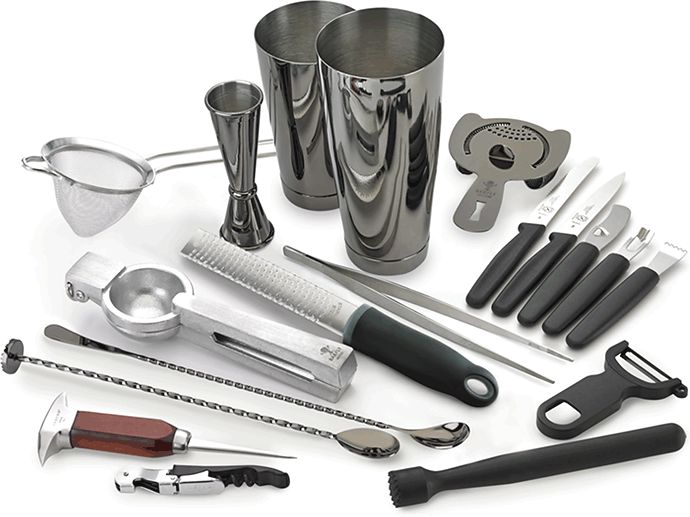 Barfly - Gun Metal Black Deluxe 19-Piece Cocktail Kit - M37102BK