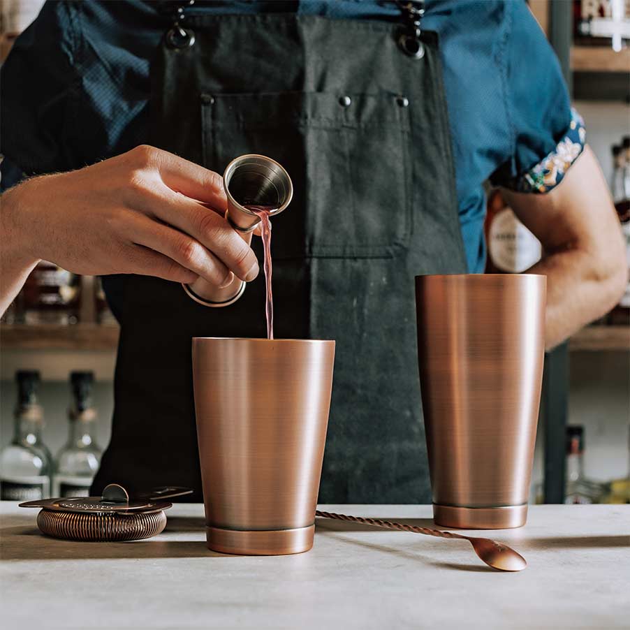 Barfly - Stainless Steel Antique Copper-Plated Basic 5-Piece Cocktail Kit - M37101ACP