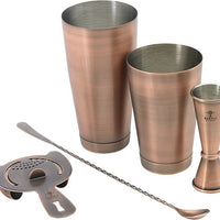 Barfly - Stainless Steel Antique Copper-Plated Basic 5-Piece Cocktail Kit - M37101ACP