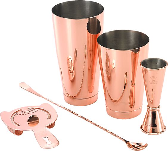 Barfly - Stainless Steel Copper-Plated Basic 5-Piece Cocktail Kit - M37101CP