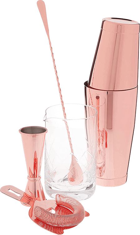 Barfly - Stainless Steel Copper Plated Cocktail 5-Piece Mixing Kit - M37131CP