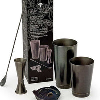 Barfly - Stainless Steel Vintage Black Basic 5-Piece Cocktail Kit - M37101VBK