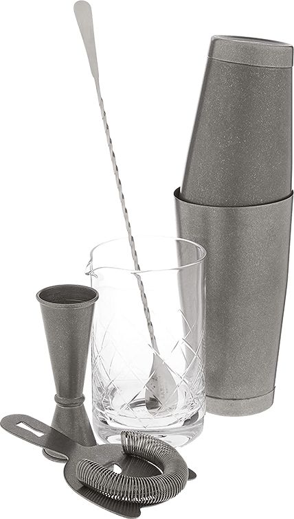 Barfly - Stainless Steel Vintage Black Cocktail 5-Piece Mixing Kit - M37131VN