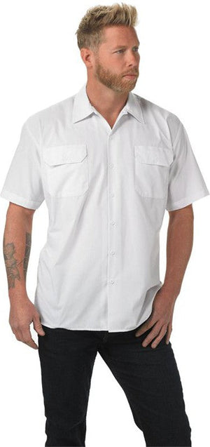 Barfly - White Metro Edge Customizable Short Sleeve Brewer Shirt - M60250WH