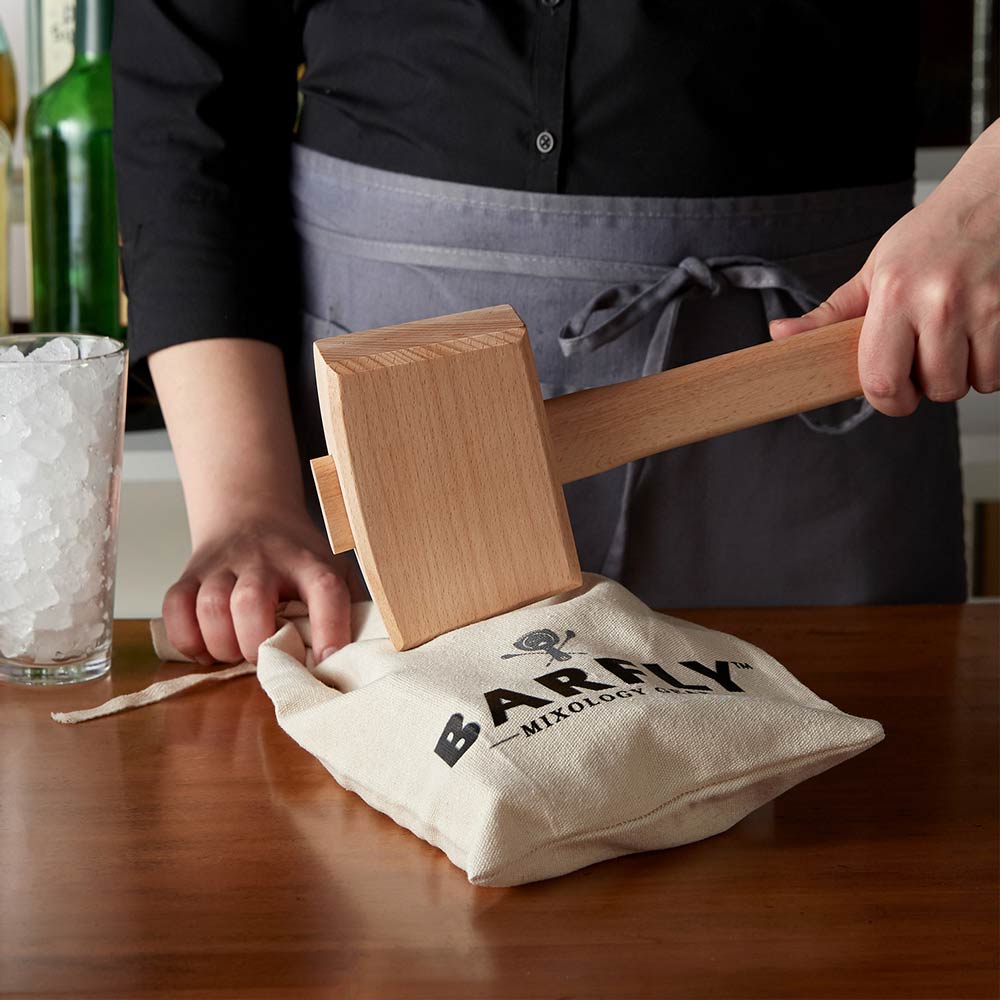 Barfly - Wood Ice Mallet With Lewis Canvas Ice Bag - M37104