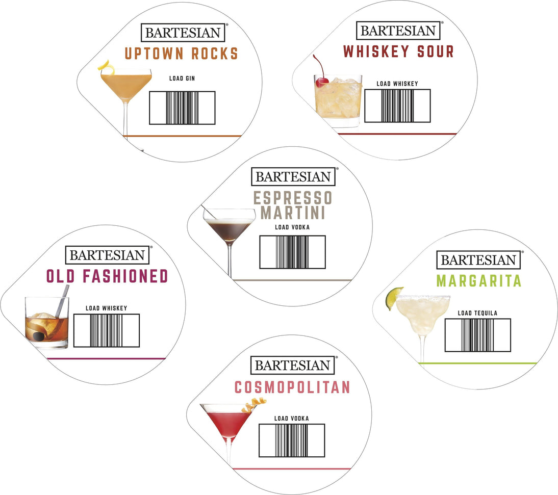 Bartesian - Classic Collection Variety For Bartesian Premium Cocktail Maker, Pack of 6 - 55524