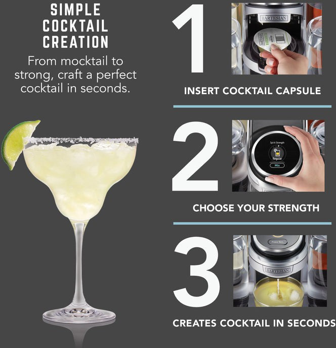 Bartesian - Professional Cocktail Machine Includes 5 Glass Containers - 55306